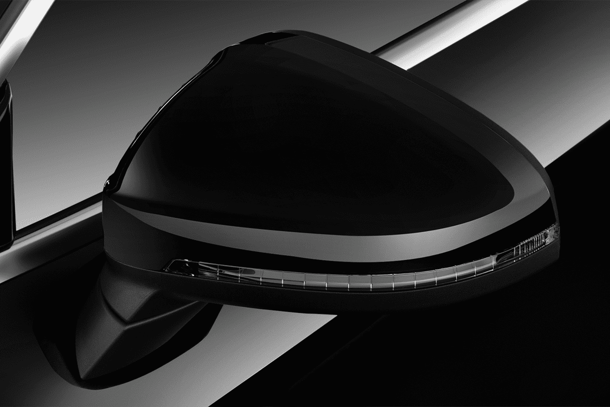 Rückspiegel eines Audi A5 Sportback g-tron