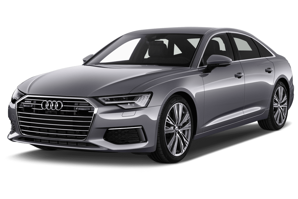 Schräge Frontansicht eines Audi A6 Limousine TFSI e, freigestellt