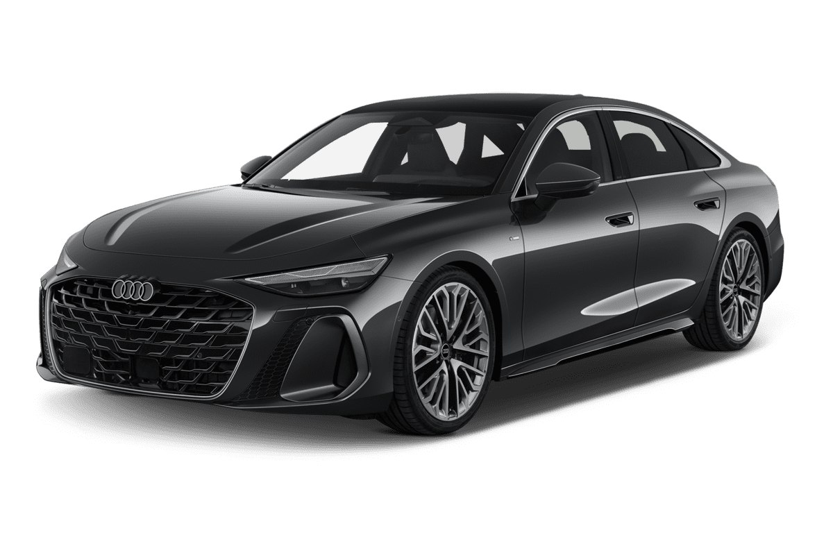 Schräge Frontansicht eines Audi A6 Limousine , freigestellt