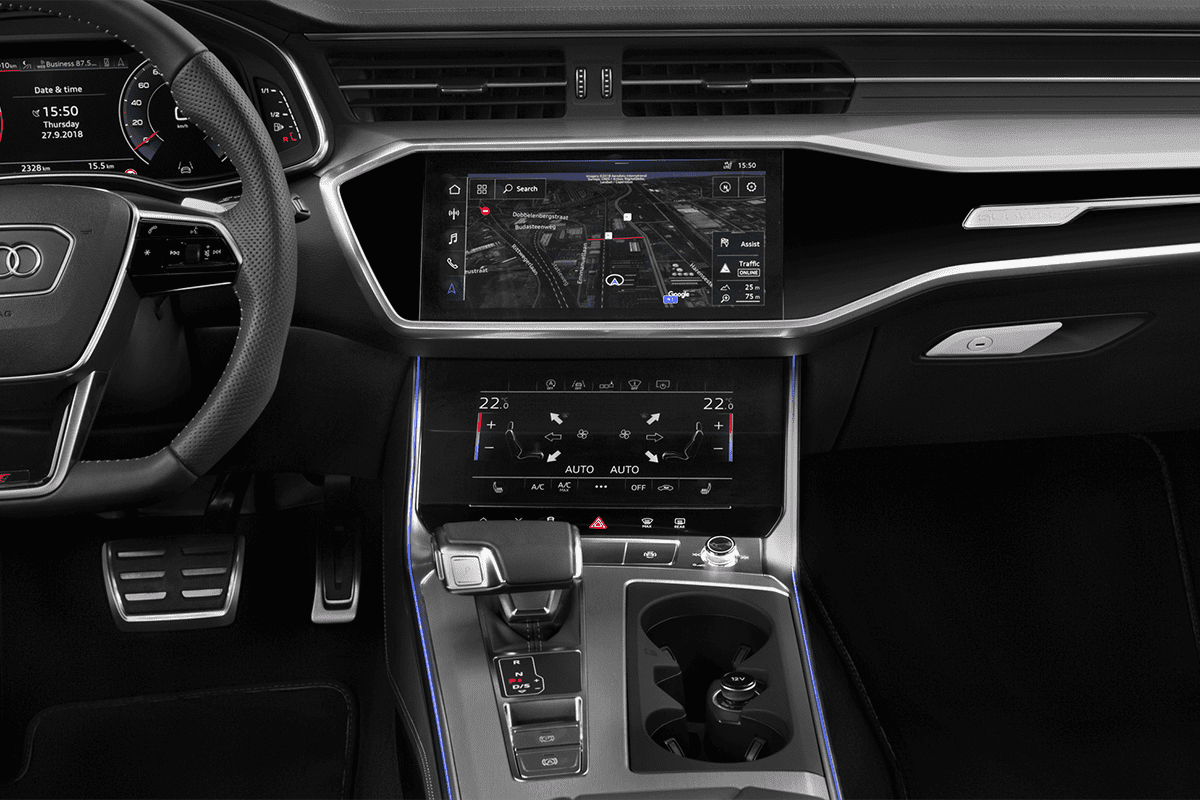 Mittelkonsole eines Audi A6 Avant e-hybrid