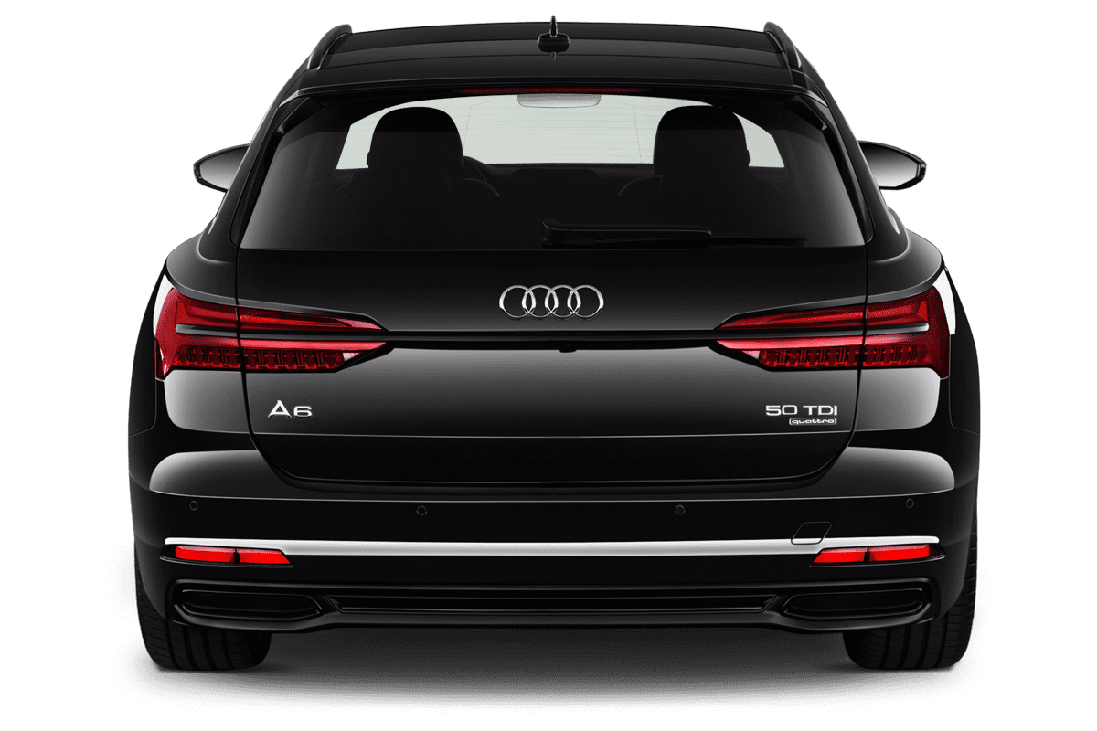 Heckansicht eines Audi A6 Avant e-hybrid