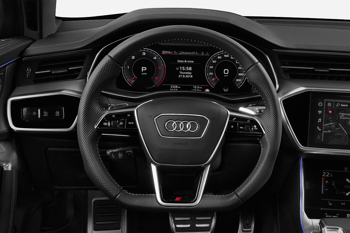 Lenkrad eines Audi A6 Avant e-hybrid