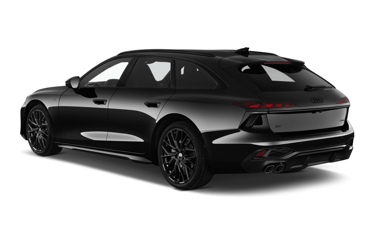 Schräge Heckansicht eines Audi A6 Avant , freigestellt