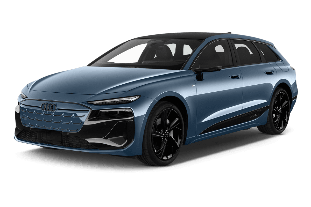 Schräge Frontansicht eines Audi A6 Avant e-tron, freigestellt