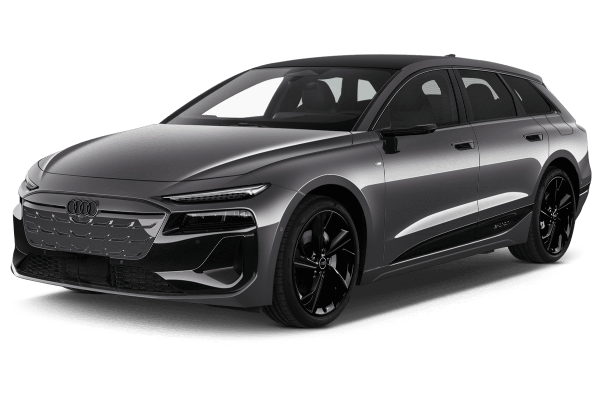 Schräge Frontansicht eines Audi A6 e-tron, freigestellt