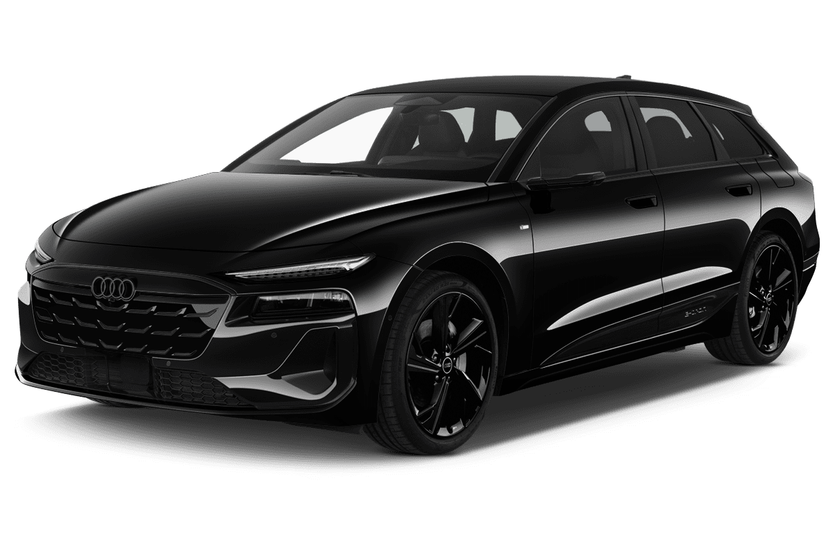 Schräge Frontansicht eines Audi A6 e-tron, freigestellt