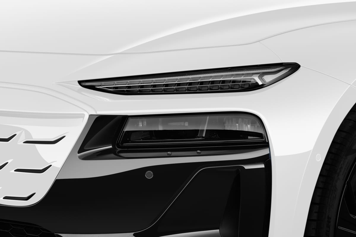 Frontscheinwerfer eines Audi A6 Avant e-tron