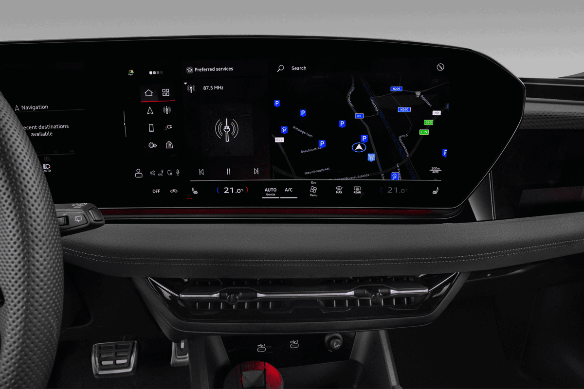 Mittelkonsole eines Audi A6 Avant e-tron