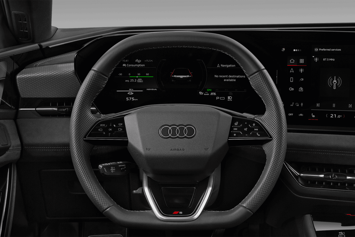 Lenkrad eines Audi A6 Avant e-tron
