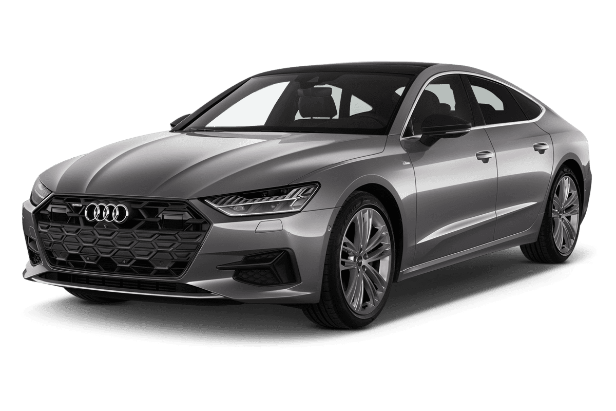 Schräge Frontansicht eines Audi A7 Sportback, freigestellt