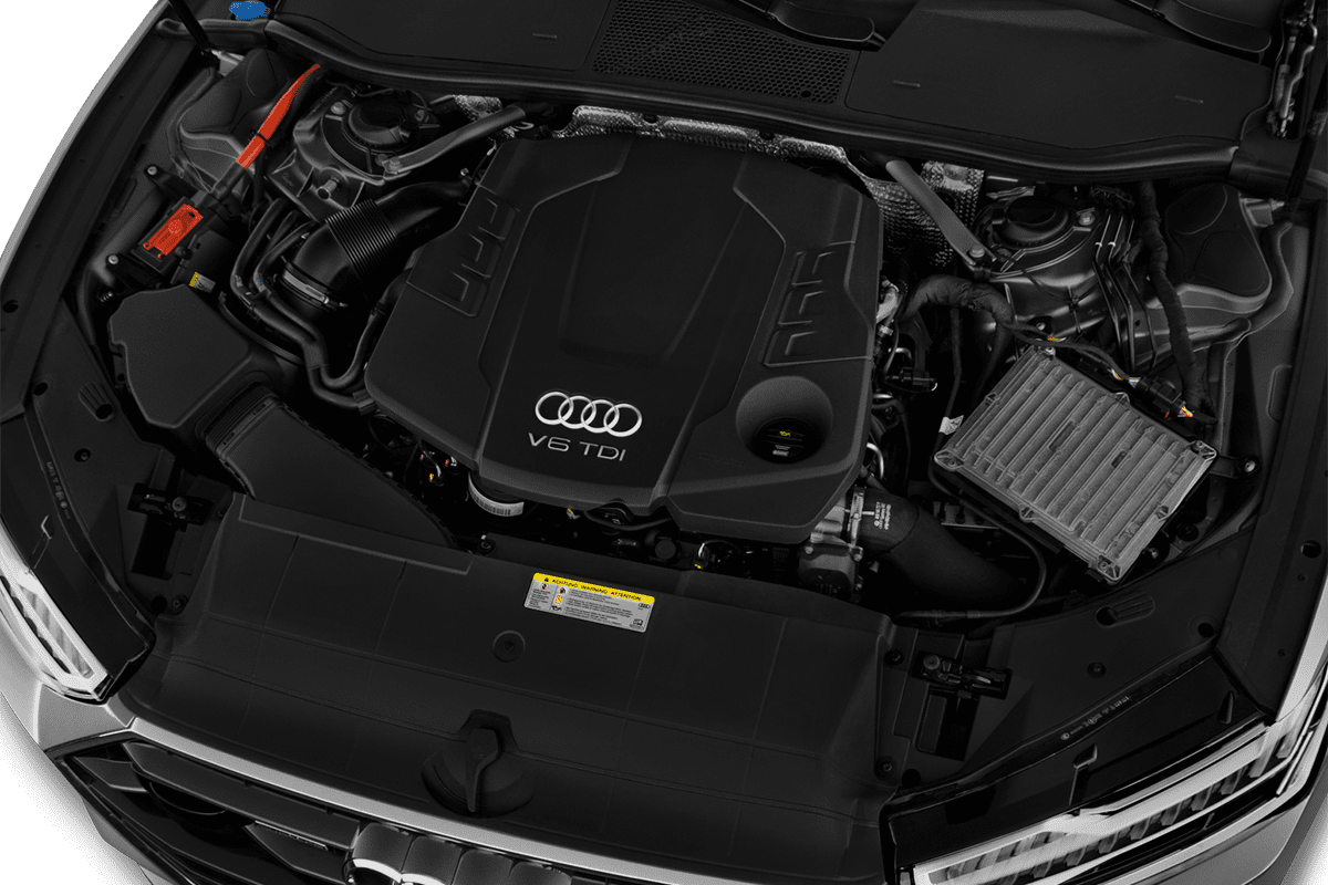 Motorraum eines Audi A7 Sportback TFSI e