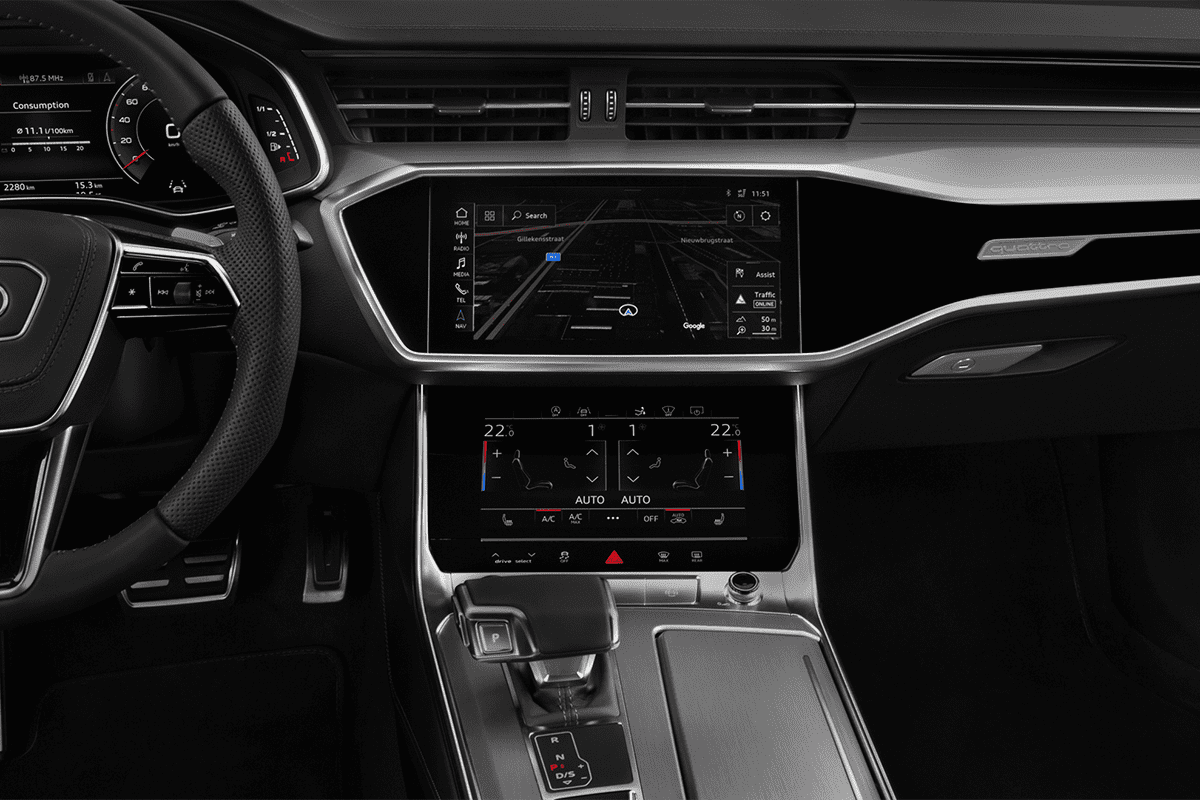 Mittelkonsole eines Audi A7 Sportback TFSI e