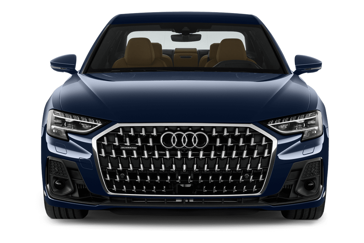 Frontansicht eines Audi A8, freigestellt
