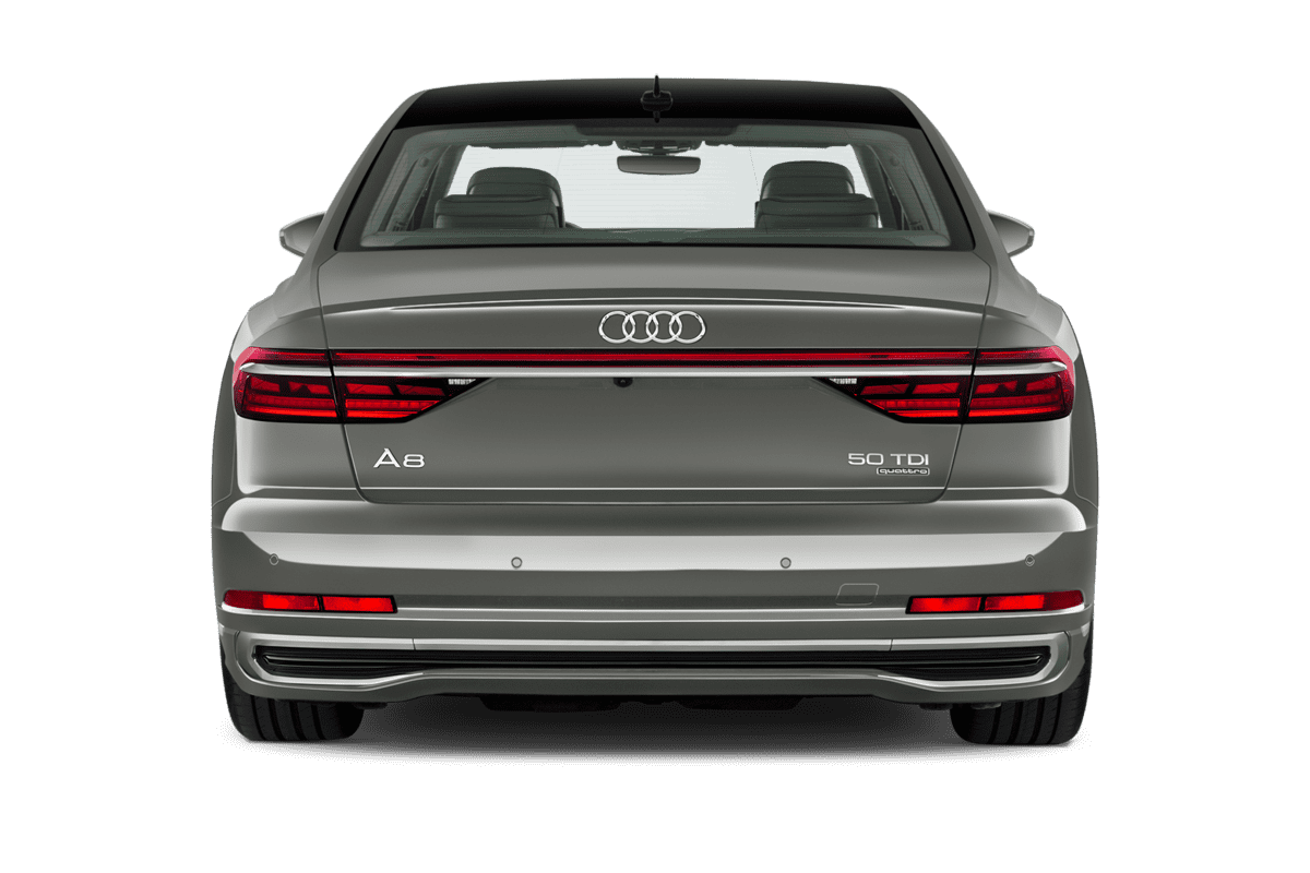 Heckansicht eines Audi A8 TFSI e