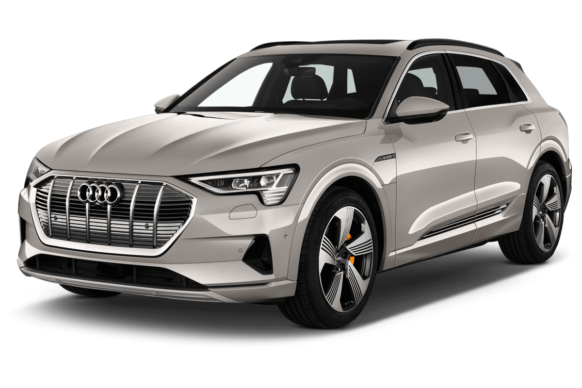 Schräge Frontansicht eines Audi e-tron S, freigestellt