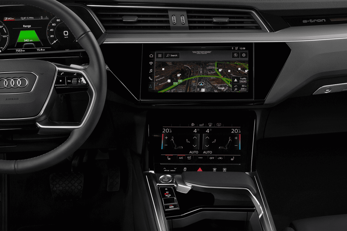 Mittelkonsole eines Audi e-tron S