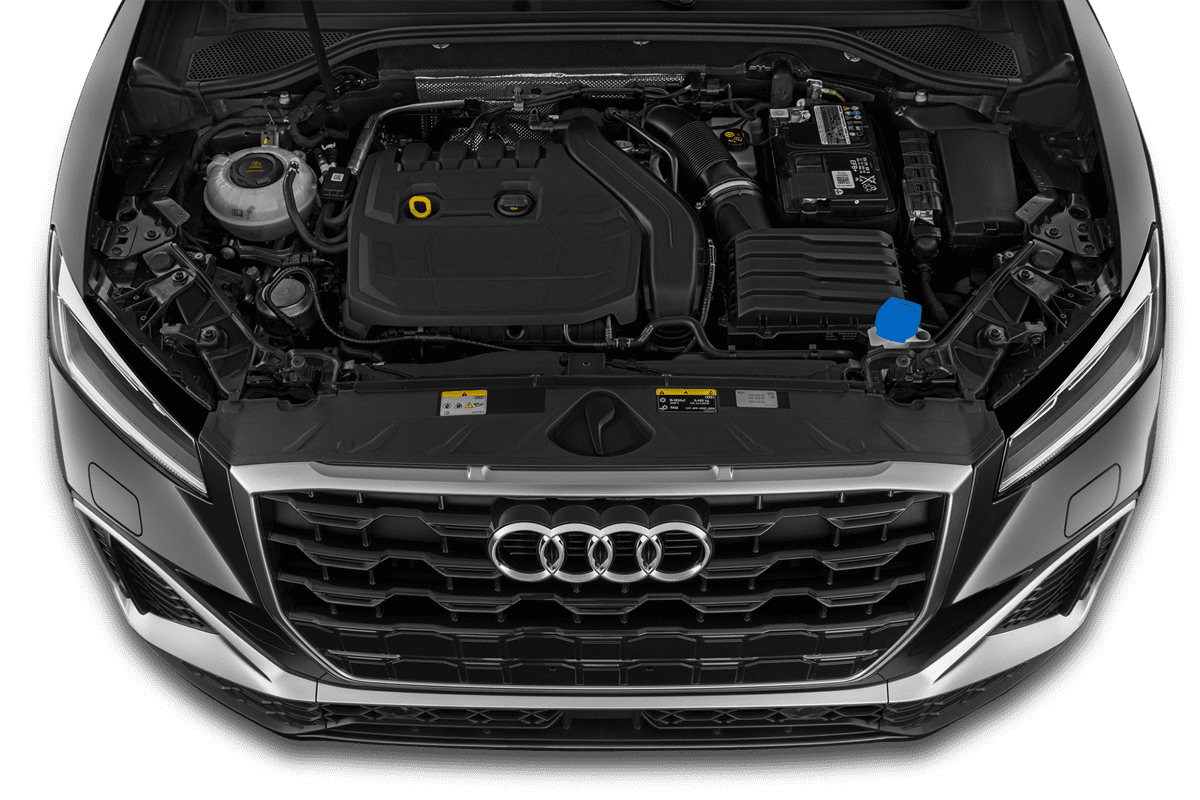 Motorraum eines Audi Q2 