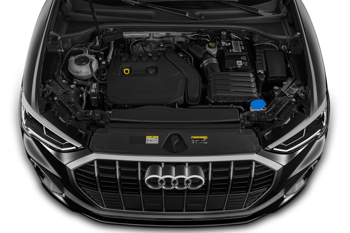 Motorraum eines Audi Q3 SUV (neues Modell)