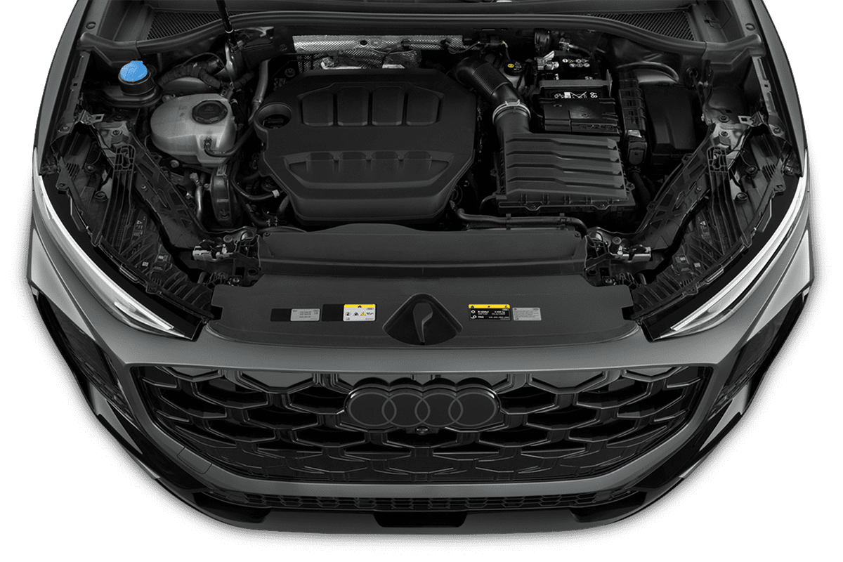 Motorraum eines Audi Q3 SUV (neues Modell)