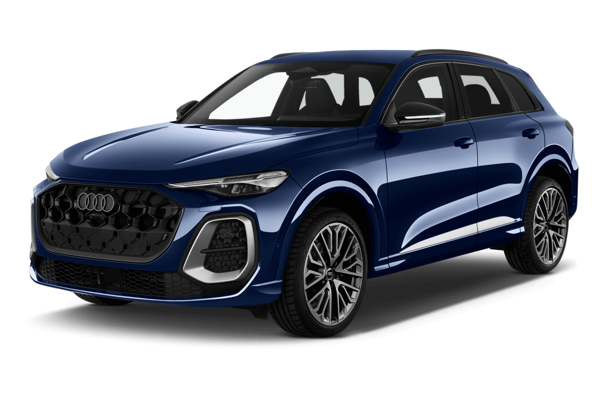 Schräge Frontansicht eines Audi Q5 SUV , freigestellt