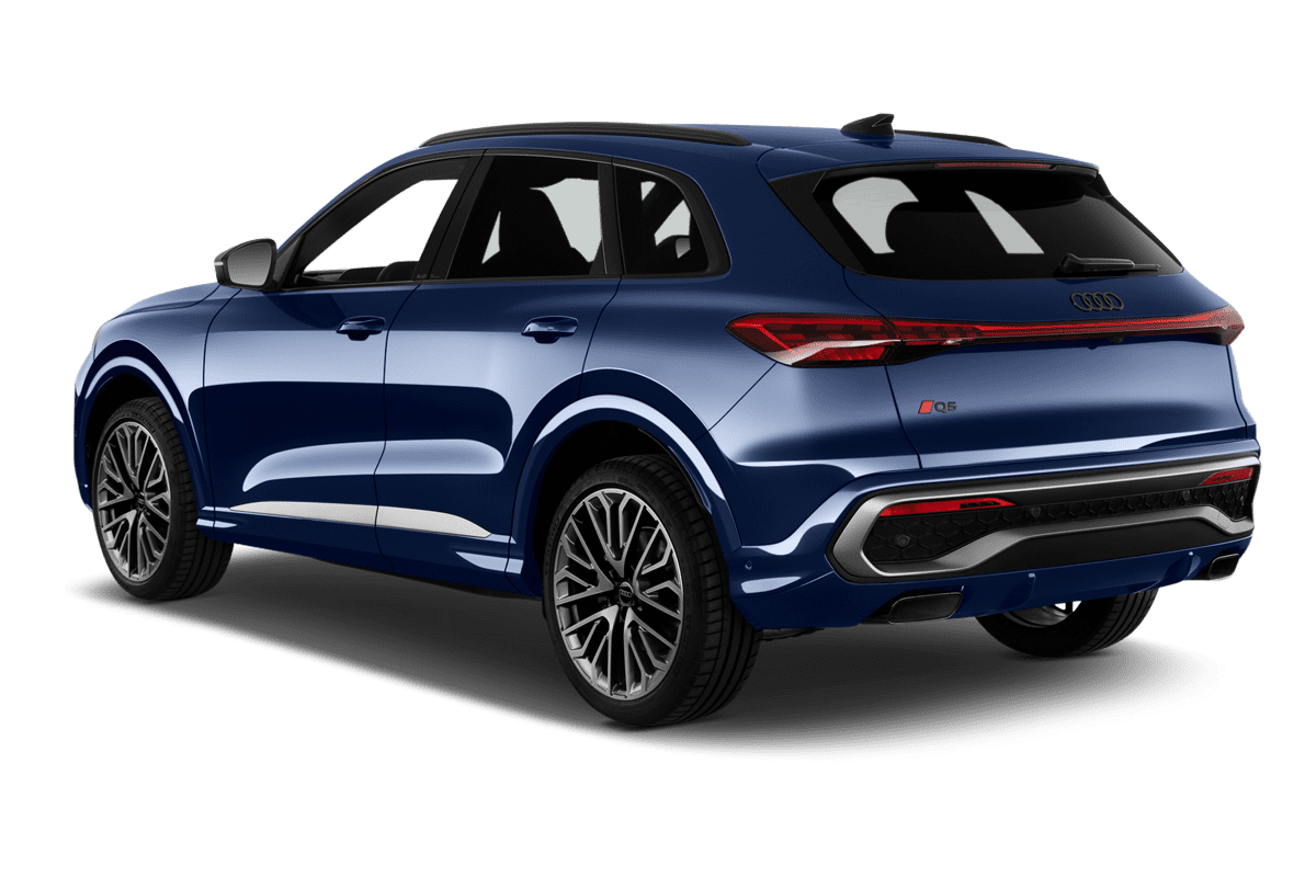 Schräge Heckansicht eines Audi Q5 SUV , freigestellt