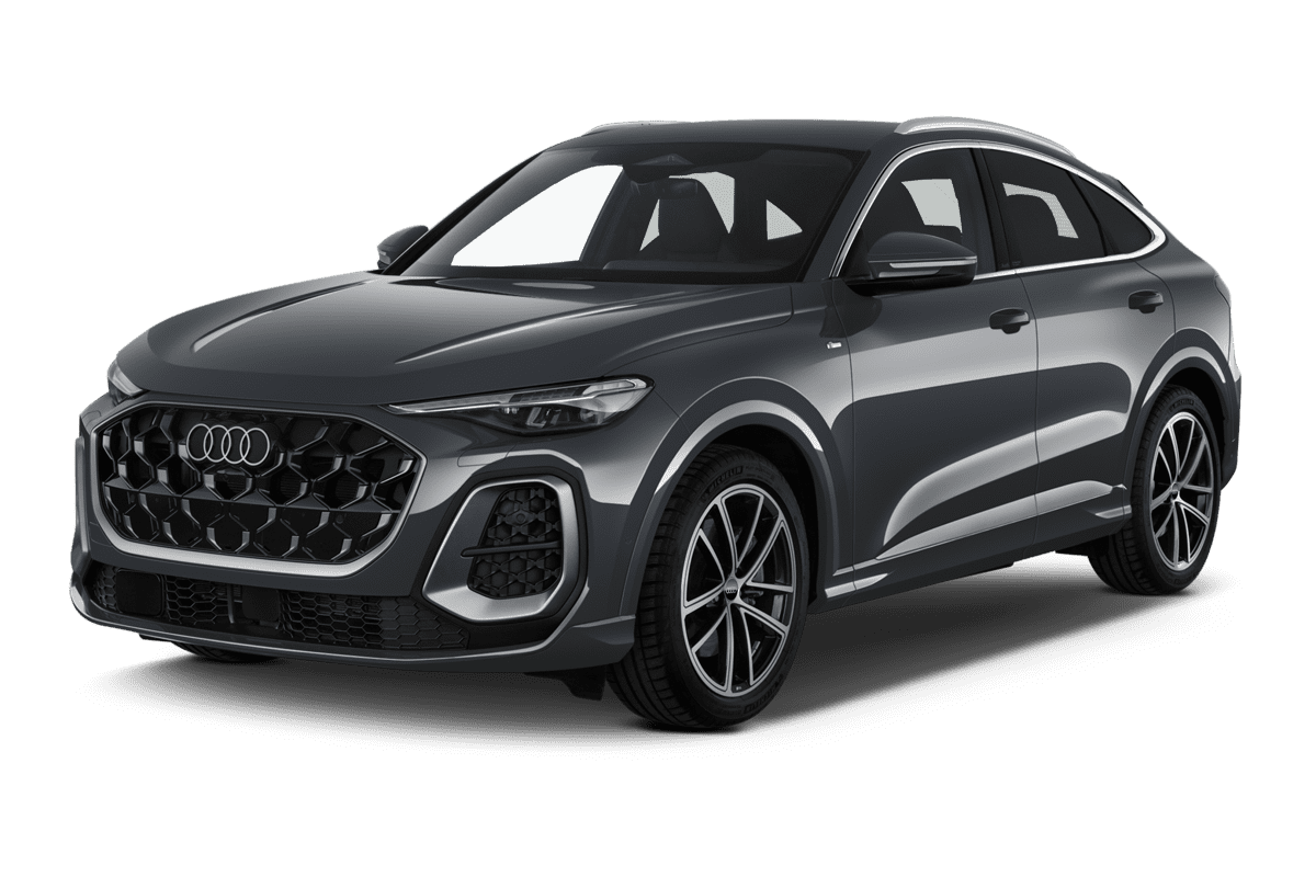 Schräge Frontansicht eines Audi Q5 Sportback , freigestellt