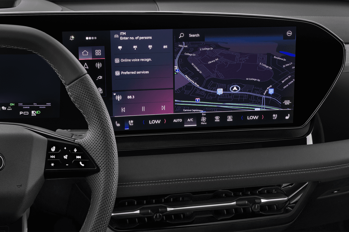 Mittelkonsole eines Audi Q6 Sportback e-tron