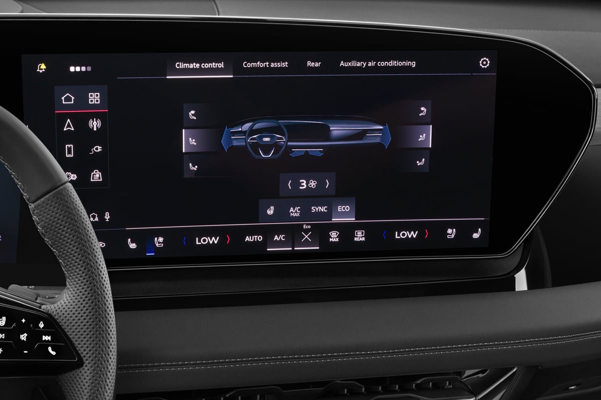 Klimasteuerung eines Audi Q6 Sportback e-tron