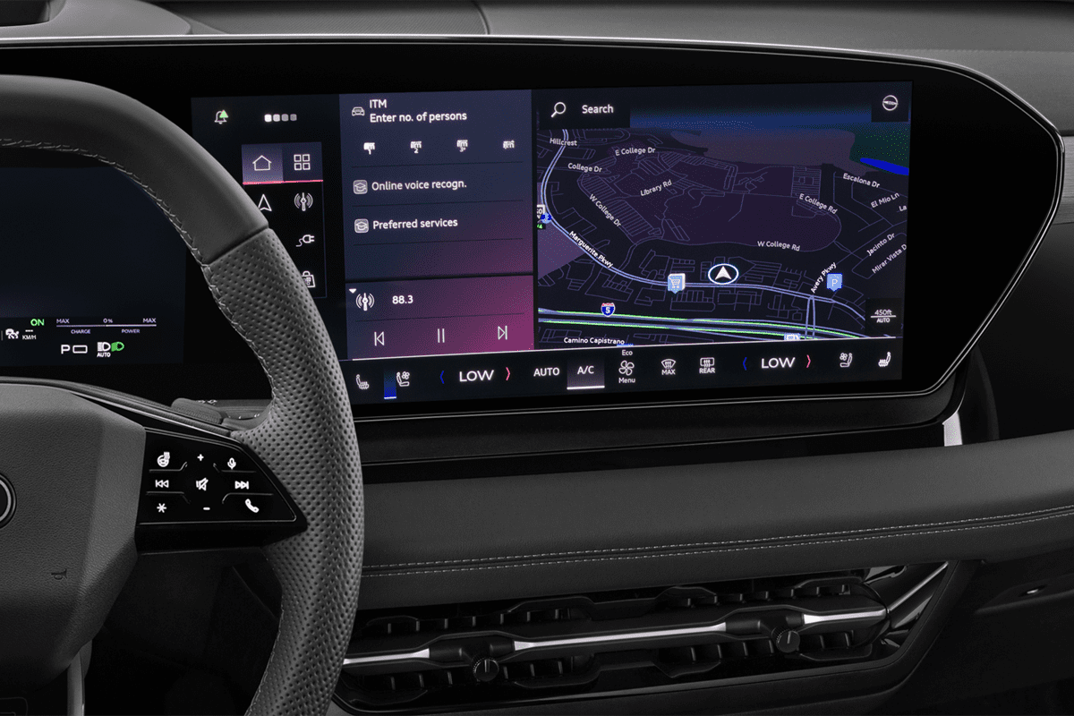 Mittelkonsole eines Audi Q6 Sportback e-tron