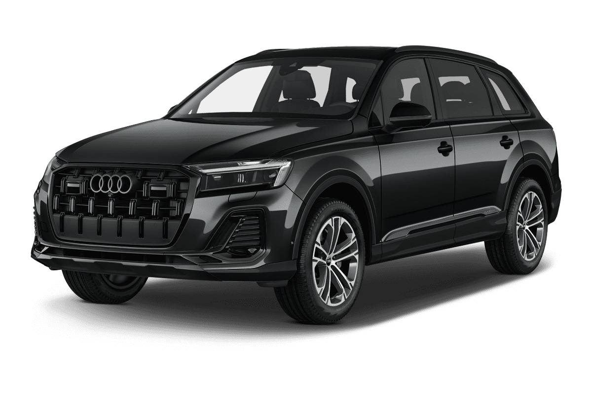 Schräge Frontansicht eines Audi Q7, freigestellt