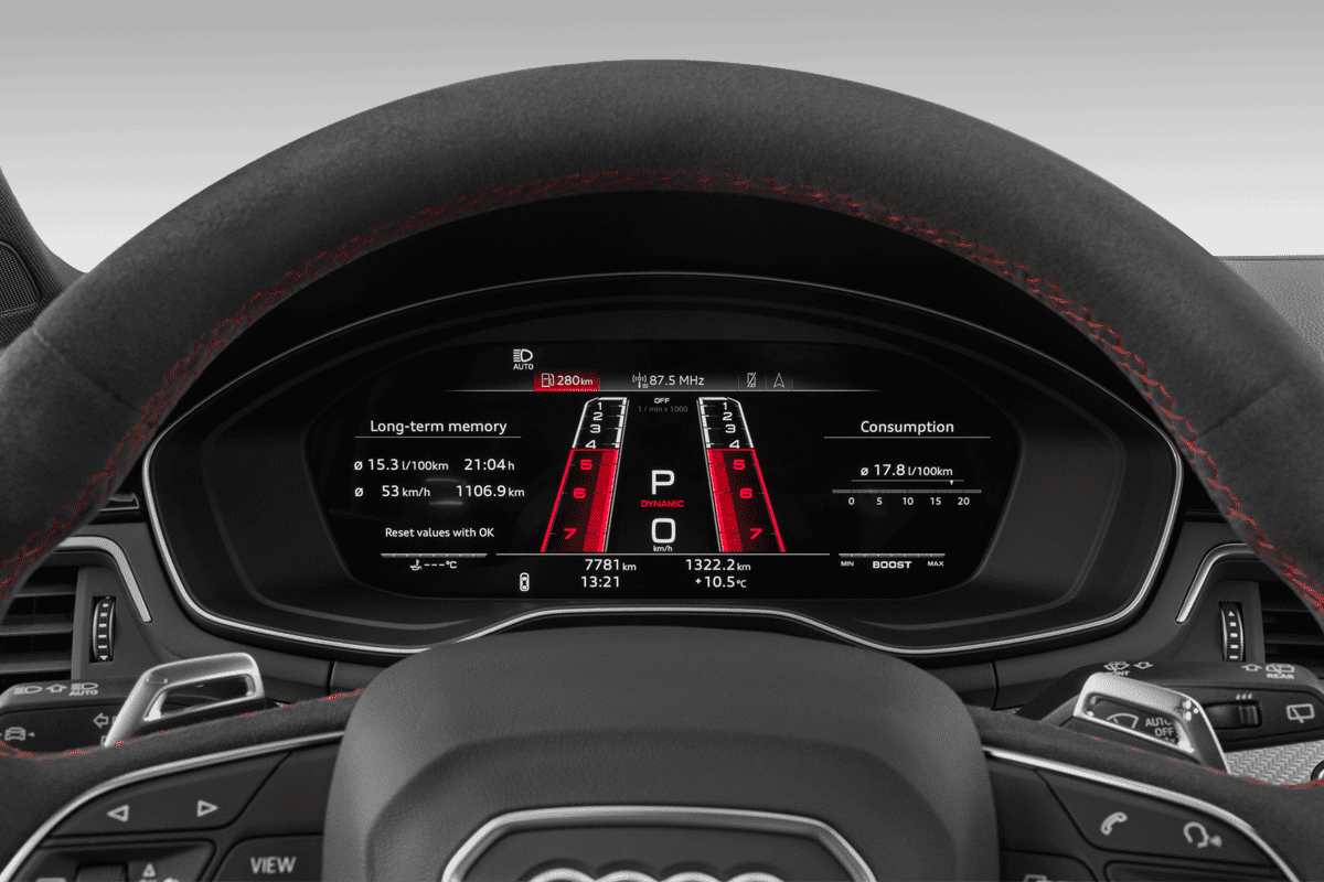 Kombiinstrument eines Audi RS4 Avant