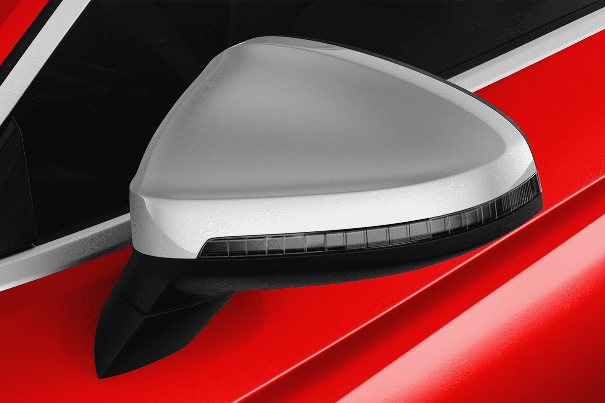 Rückspiegel eines Audi RS5 Coupé