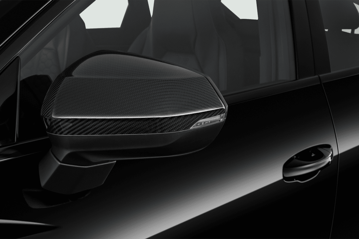 Rückspiegel eines Audi RS Q3 Sportback