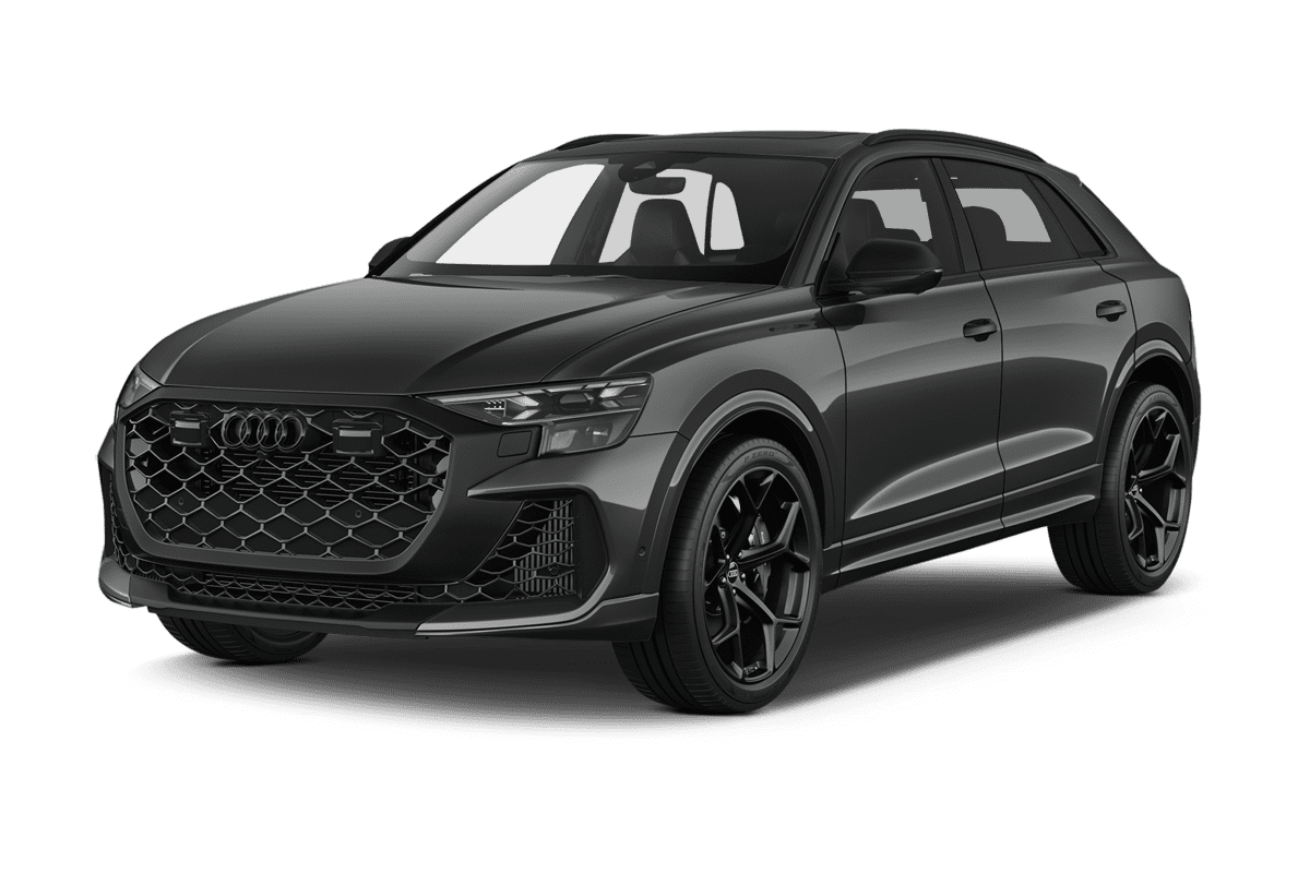 Schräge Frontansicht eines Audi RS Q8 SUV, freigestellt
