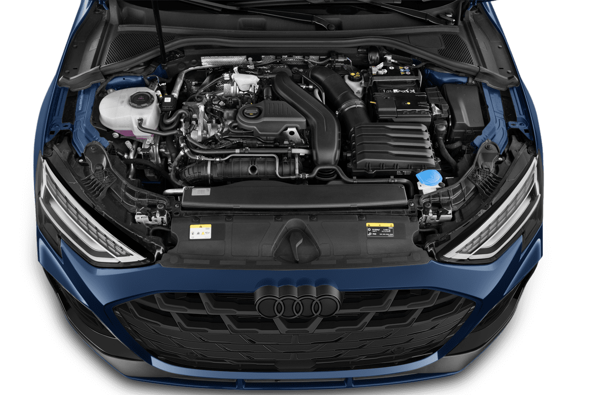 Motorraum eines Audi S3 Sportback 