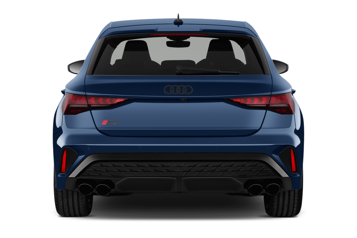 Heckansicht eines Audi S3 Sportback 