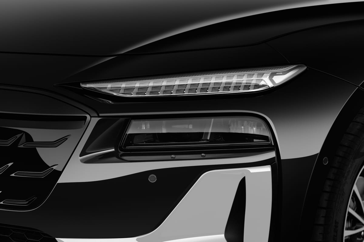 Frontscheinwerfer eines Audi S6 Avant e-tron 