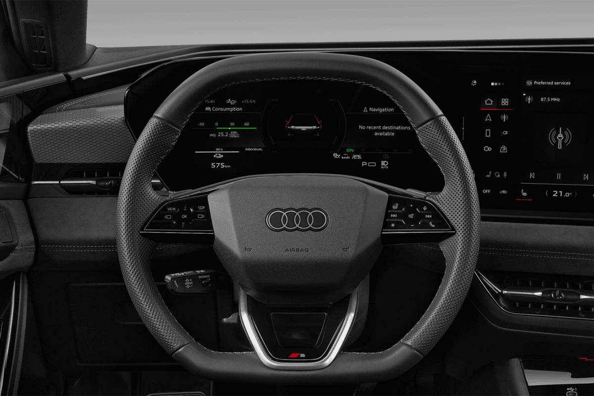 Lenkrad eines Audi S6 Avant e-tron 