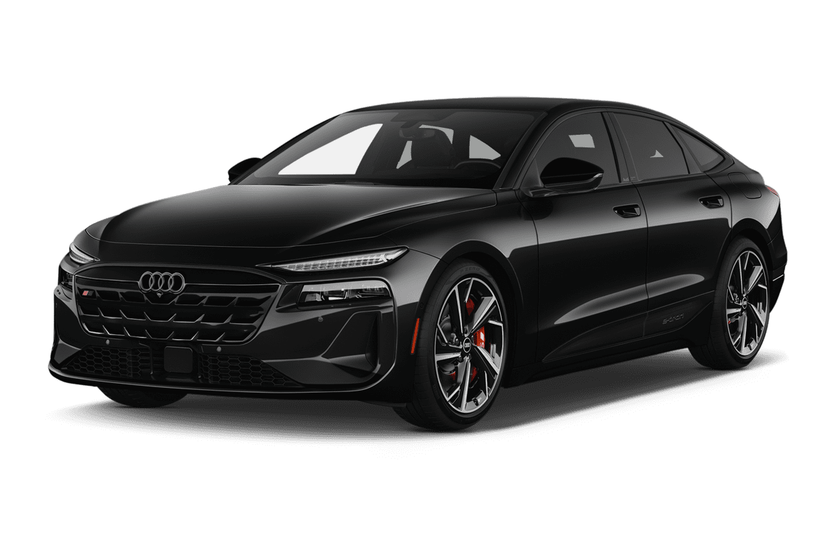 Schräge Frontansicht eines Audi A6 Sportback e-tron , freigestellt