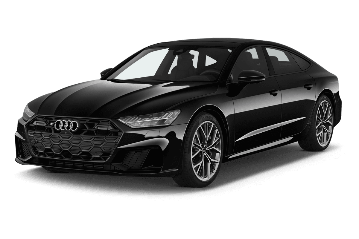 Schräge Frontansicht eines Audi S7 Sportback, freigestellt