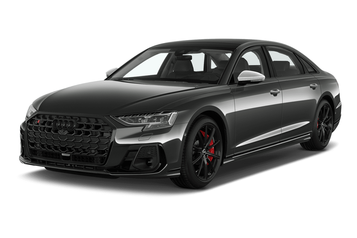 Schräge Frontansicht eines Audi S8, freigestellt