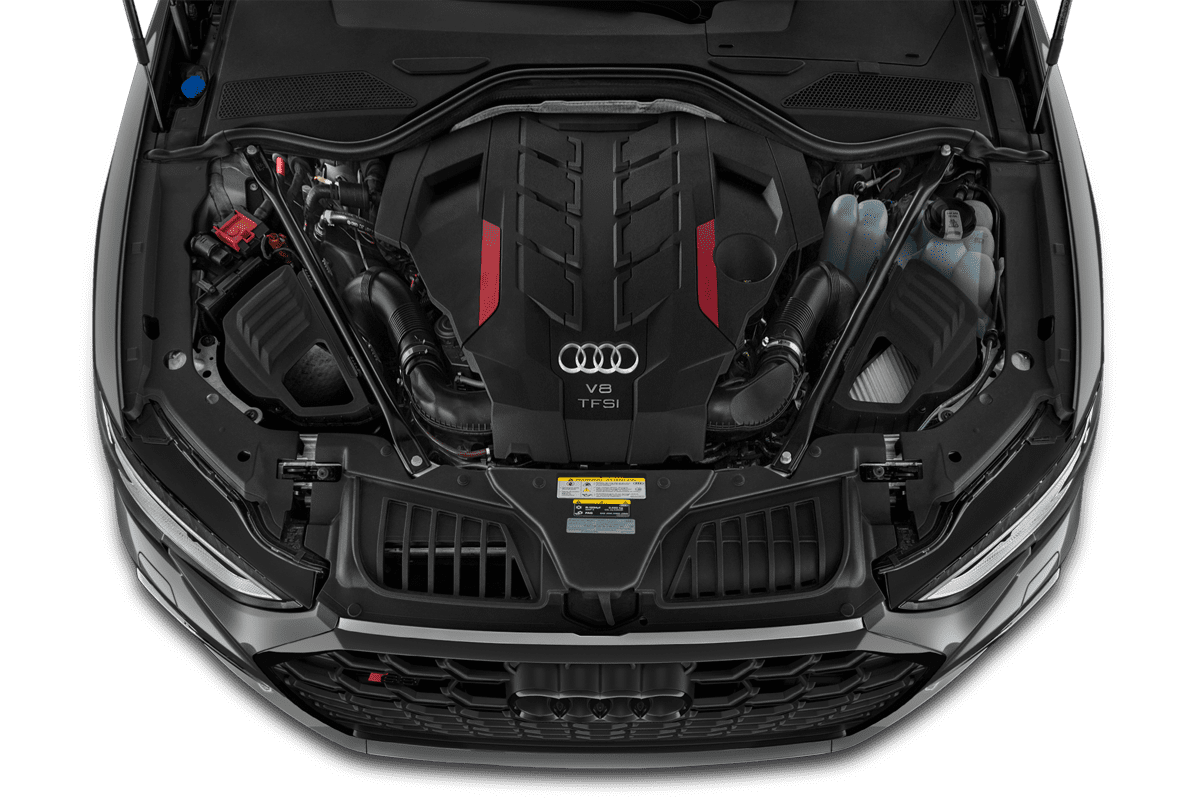Motorraum eines Audi S8