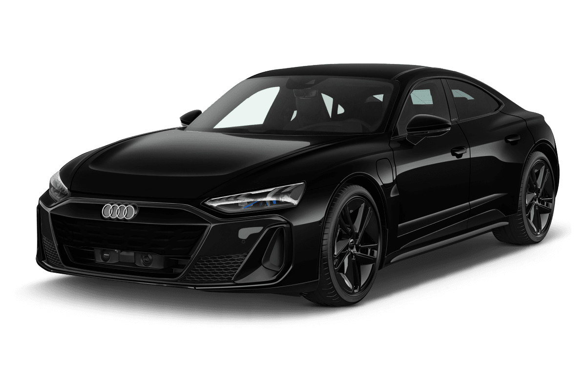 Schräge Frontansicht eines Audi e-tron GT, freigestellt