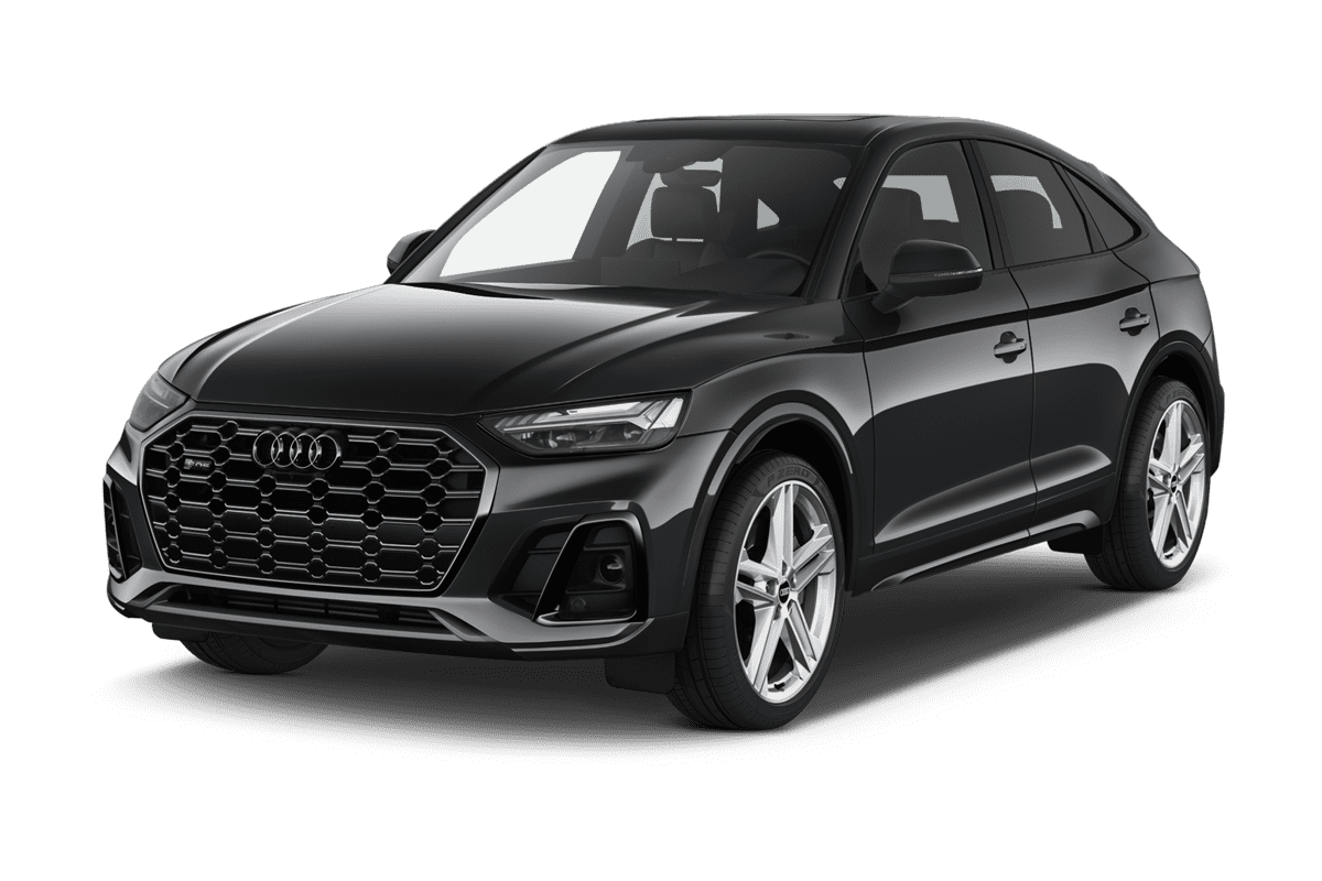 Schräge Frontansicht eines Audi SQ5 Sportback , freigestellt