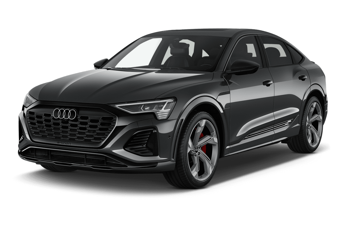 Schräge Frontansicht eines Audi SQ8 e-tron Sportback, freigestellt