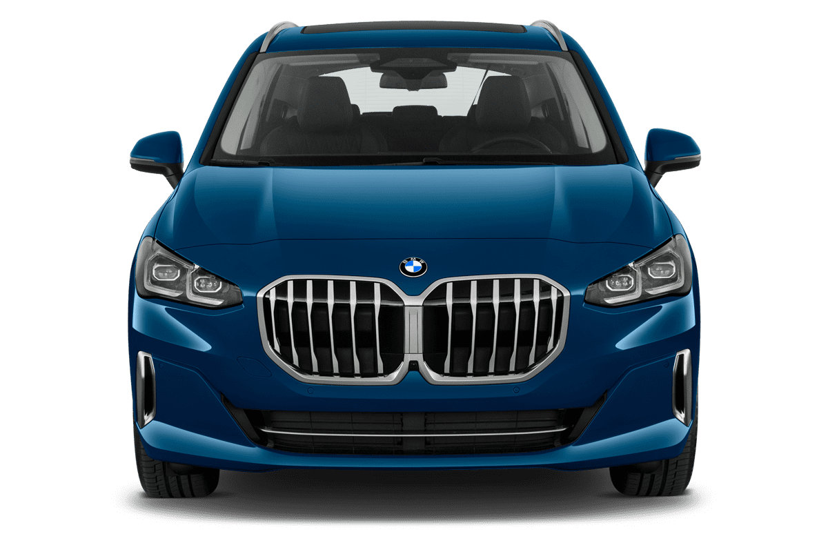 Frontansicht eines BMW 2er Active Tourer Plug-in-Hybrid , freigestellt