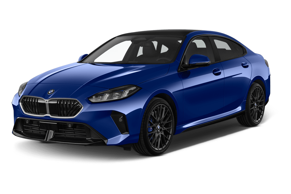 Schräge Frontansicht eines BMW 2er Gran Coupé, freigestellt