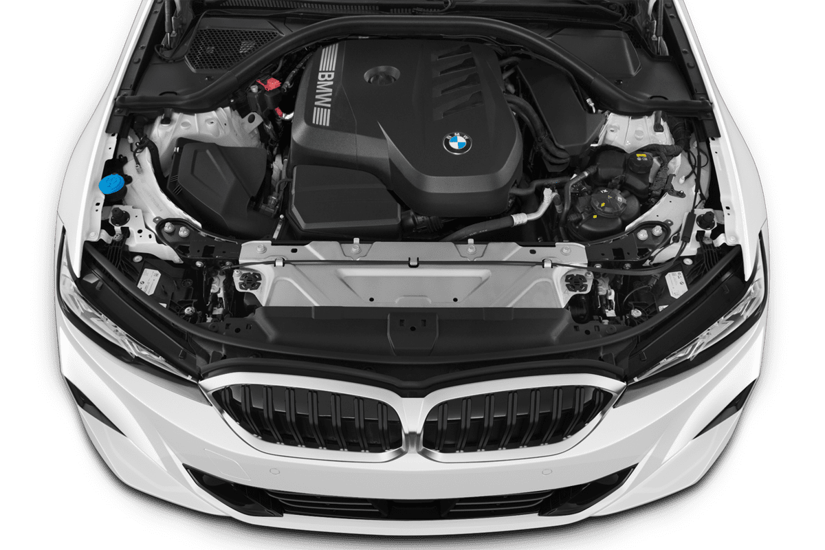 Motorraum eines BMW 3er Limousine