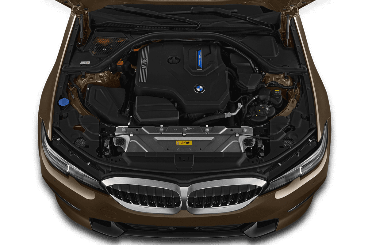 Motorraum eines BMW 3er Limousine Plug-in-Hybrid