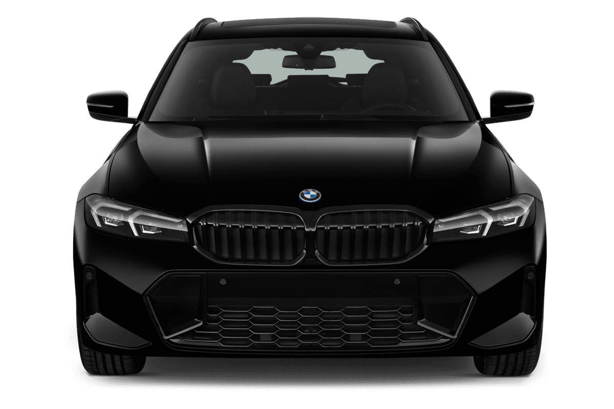 Frontansicht eines BMW 3er Touring Plug-in-Hybrid, freigestellt